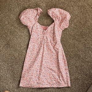 Abercrombie Zip Floral Puff Sleeve Dress